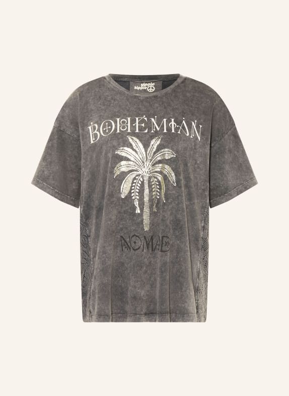 yippie hippie tričko ŠEDÁ