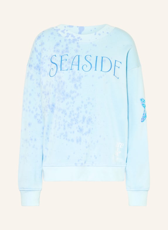 yippie hippie Sweatshirt with sequins LIGHT BLUE