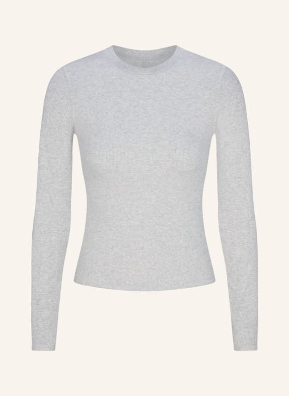 SKIMS Koszulka lounge COTTON RIB LIGHT HEATHER GREY