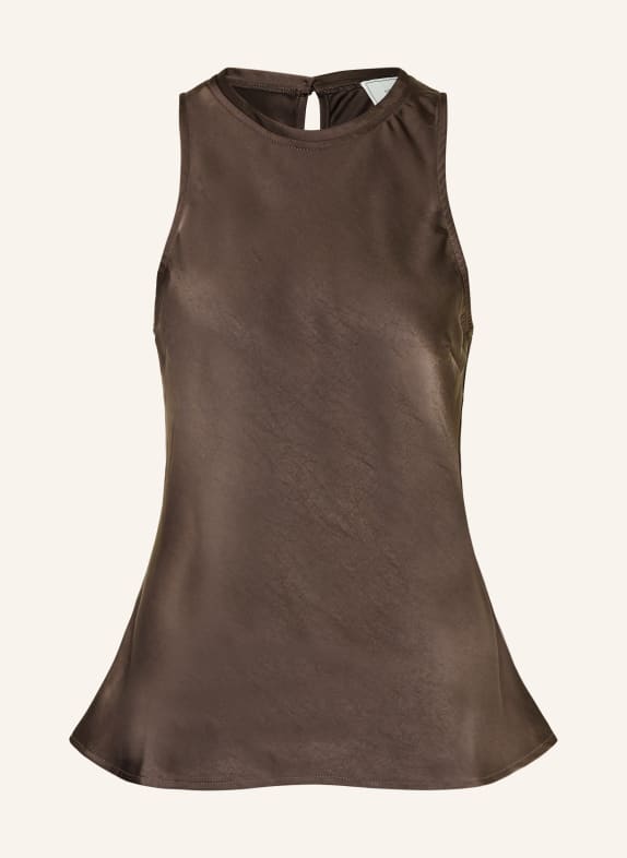 NEO NOIR Blusentop CELINA aus Satin DUNKELBRAUN