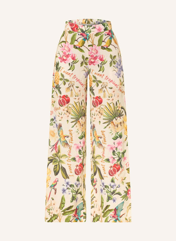 Princess GOES HOLLYWOOD Leinenhose CREME / ROSA / GRÜN