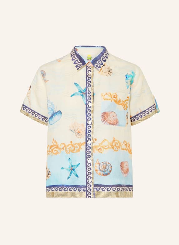 Princess GOES HOLLYWOOD Lněná košile REŽNÁ / TMAVĚ ŽLUTÁ / TYRKYSOVÁ