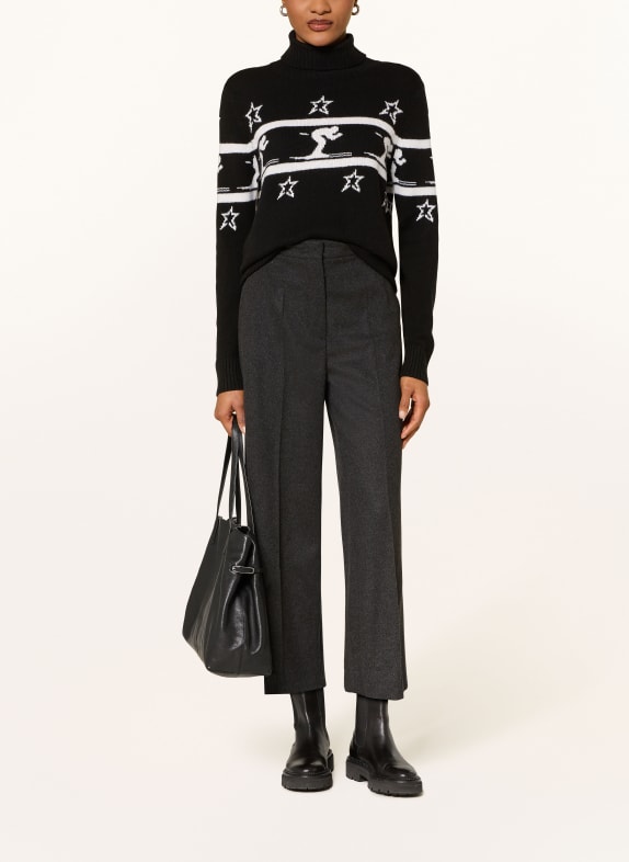 lilienfels Rollkragenpullover SCHWARZ / WEISS