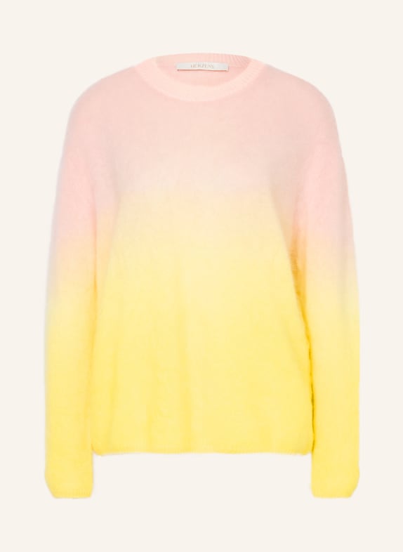 HERZENS Cashmere sweater LIGHT PINK / LIGHT YELLOW / YELLOW