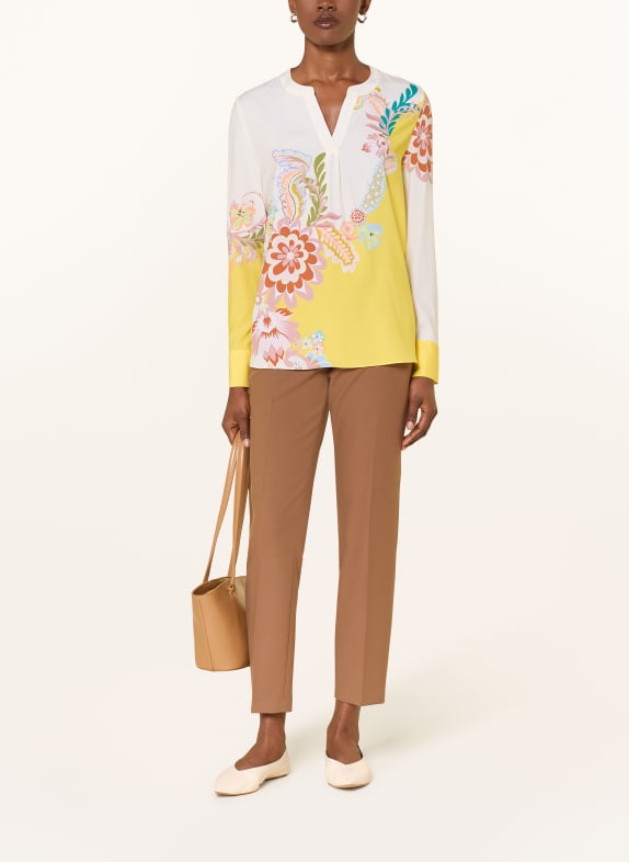 HERZENS Zijden blouse CRÈME / ROSÉ / GEEL