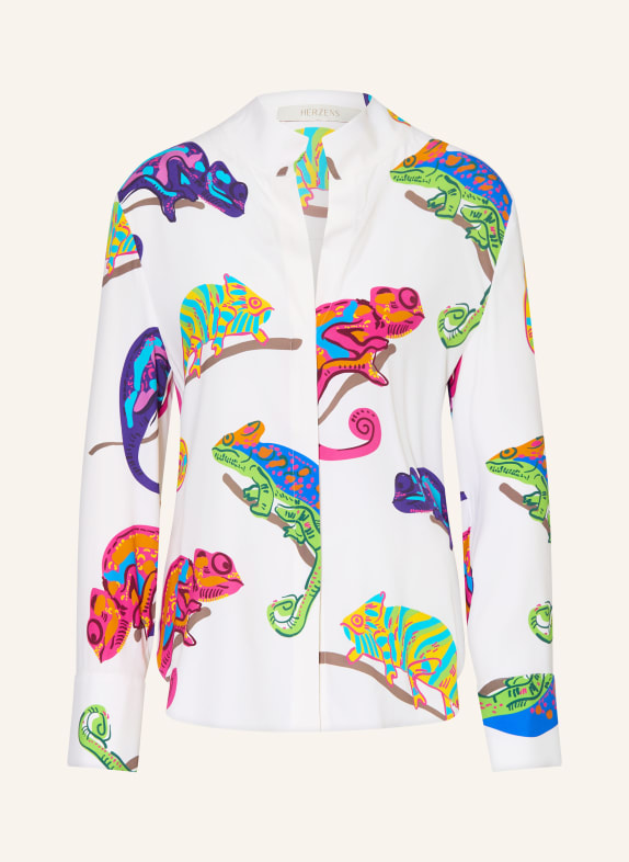 HERZENS Hedvábná halenka BÍLÁ / RŮŽOVÁ / ŽLUTÁ