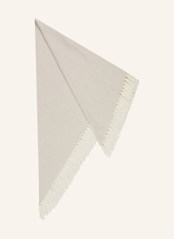 HERZENS Dreieckstuch mit Cashmere HELLGRAU / ECRU