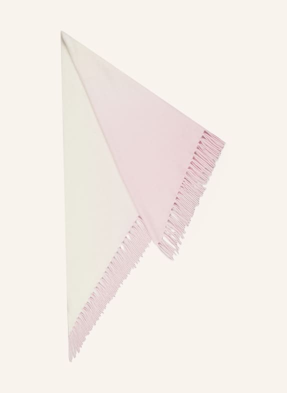 HERZENS Triangular scarf with cashmere PINK / WHITE