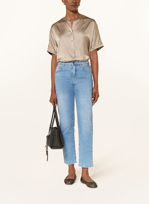 HERZENS Zijden blouse ZILVER