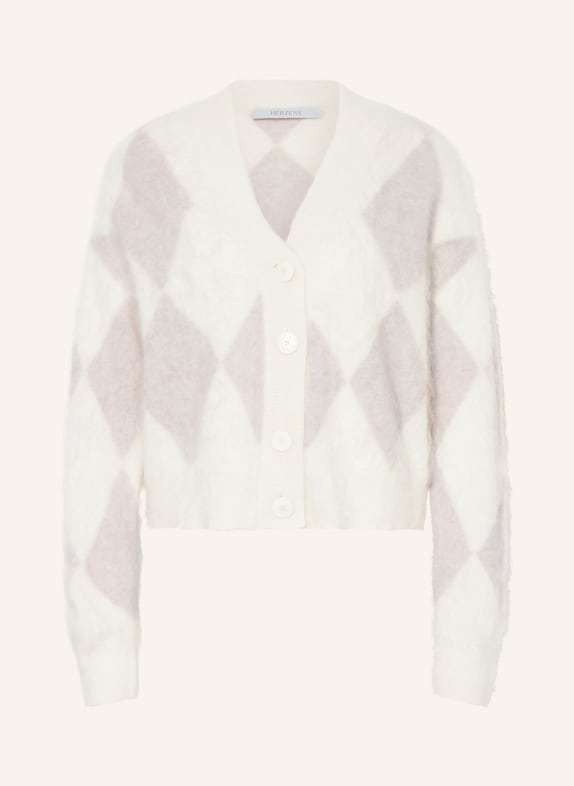 HERZENS Cashmere cardigan ECRU / ROSE