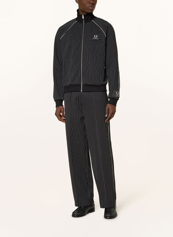 FRED PERRY Joggingbroek Regular Fit ZWART / WIT