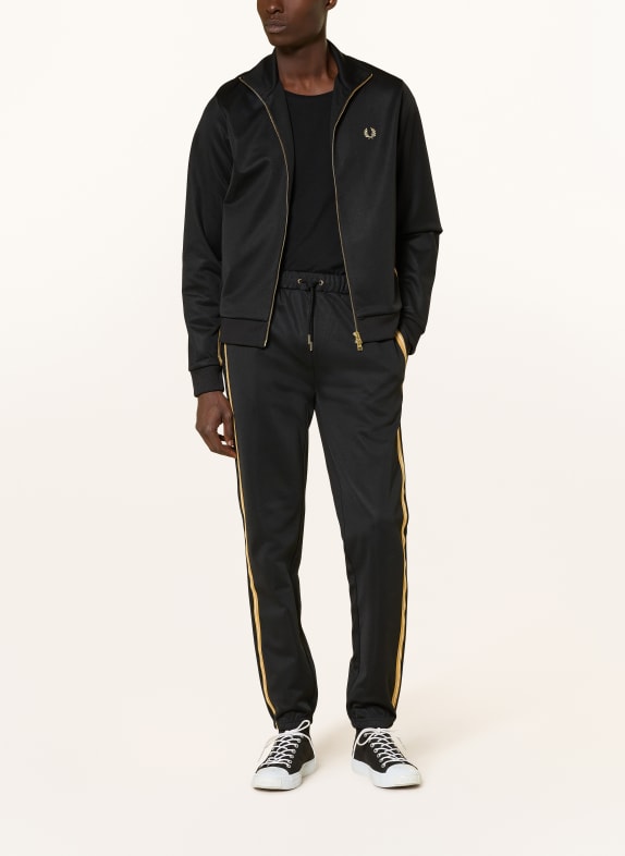 FRED PERRY Joggingbroek Regular Fit met galonstrepen ZWART