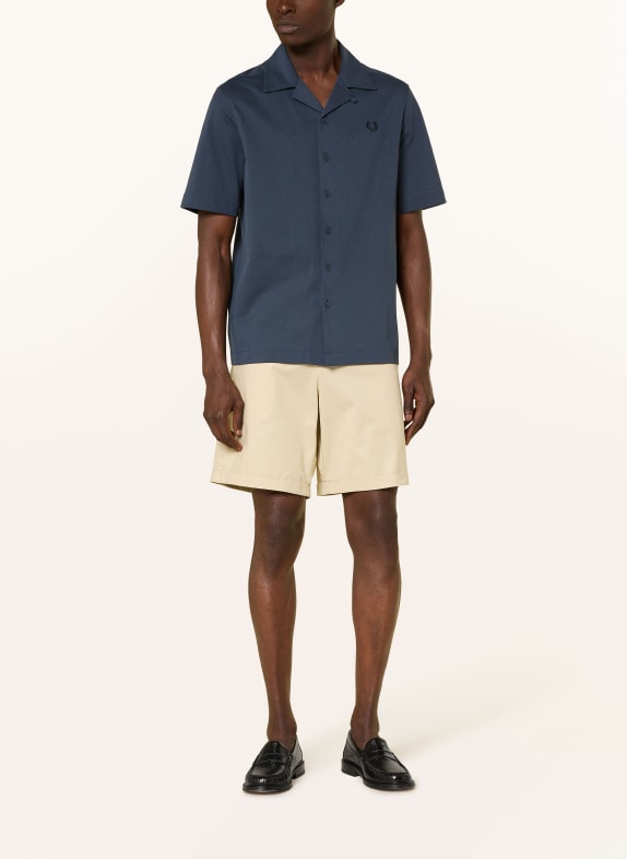 FRED PERRY Resorthemd Comfort Fit DONKERBLAUW