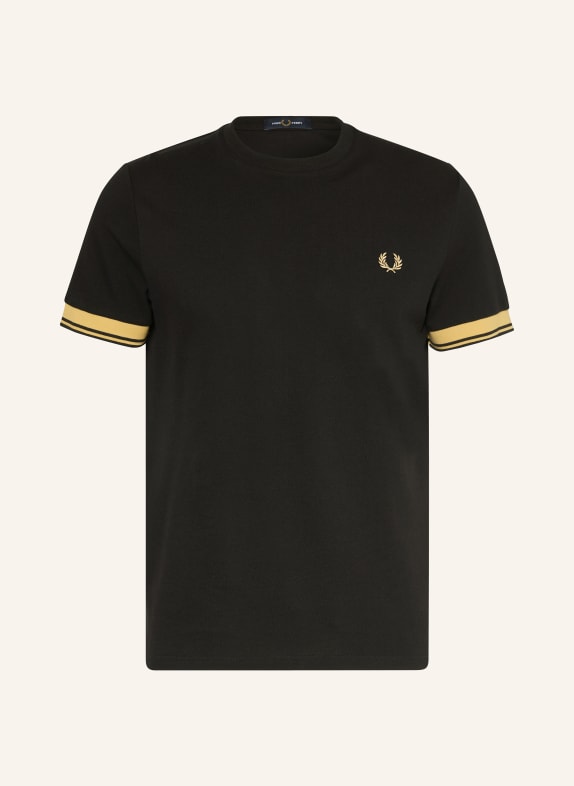 FRED PERRY koszulka CZARNY / JASNOŻÓŁTY