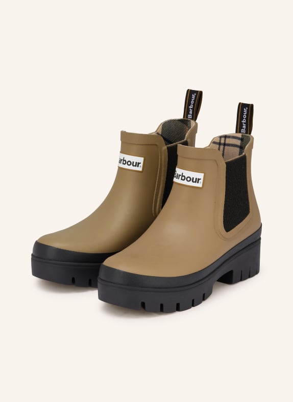 Barbour Gumové holínky HALTON VELBLOUDÍ / ČERNÁ