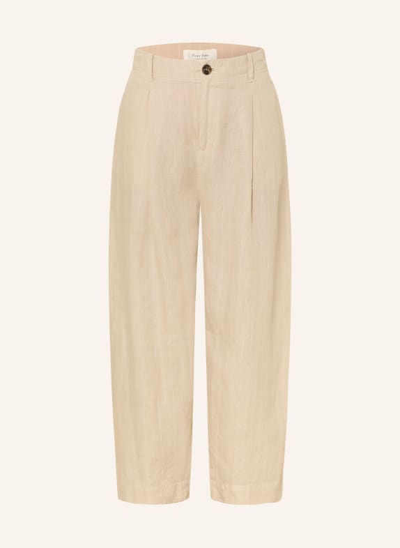 Part Two 7/8-Hose NETTASPW aus Leinen BEIGE / WEISS
