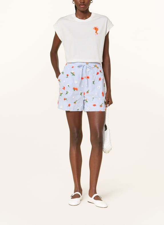ESSENTIEL ANTWERP Shorts JELENA met pailletten LICHTBLAUW / NEONORANJE / GROEN