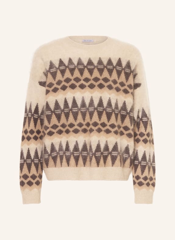 MRS & HUGS Cashmere-Pullover HELLBRAUN / DUNKELBRAUN / BEIGE