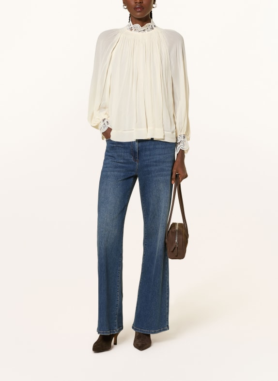 REISS Blouse CZARA met kant CRÈME