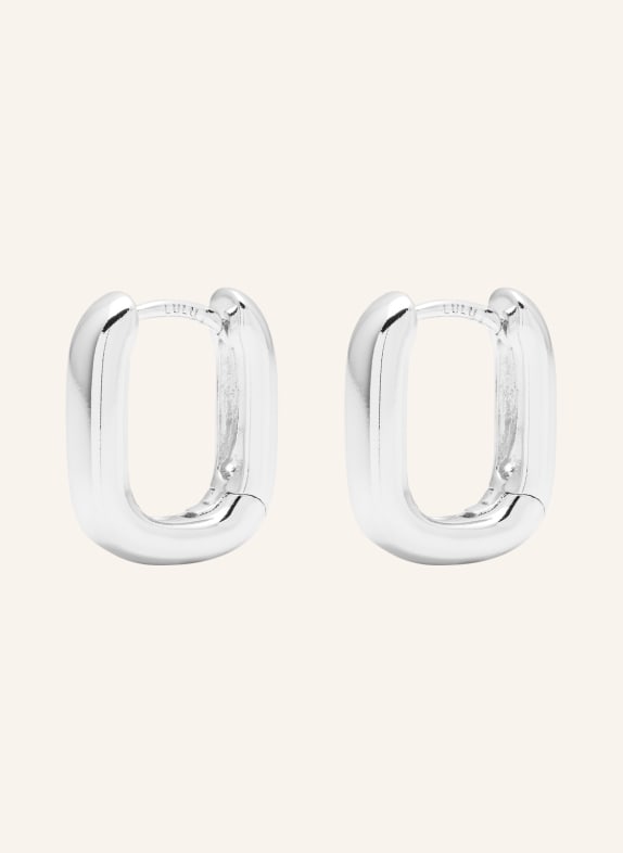 LULU Copenhagen CHUNKY SQUARE hoop earrings SILVER