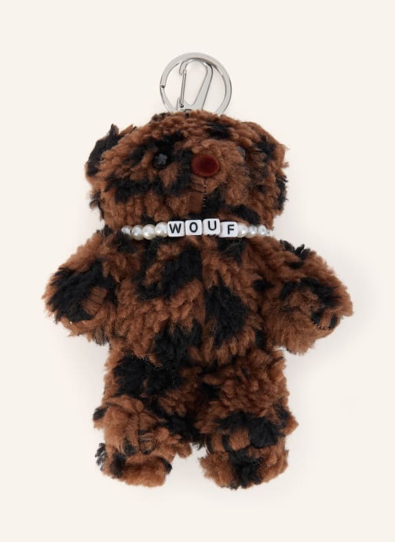 WOUF SIMONA bag tag BROWN / WHITE / BLACK