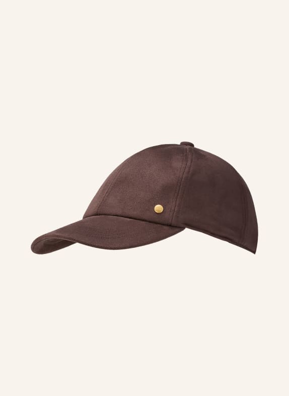 REISS Cap NICKY in leerlook MARRON FONCÉ