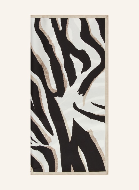 MRS & HUGS silk scarf BLACK / BEIGE / BLACK