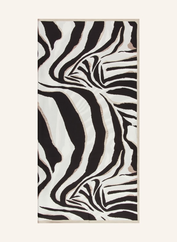 MRS & HUGS silk scarf BLACK / BEIGE / CREAM