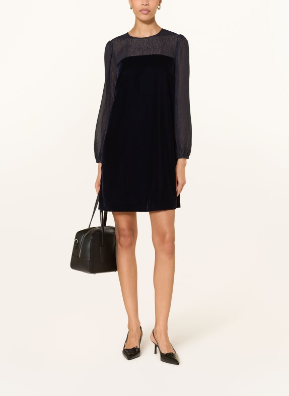 HOBBS Samtkleid ZARIAH im Materialmix DUNKELBLAU