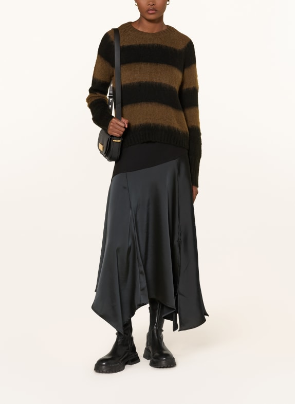 ALLSAINTS Rok PIA in gemengde stof ZWART