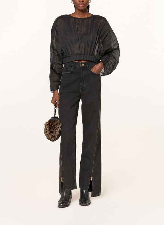 ALLSAINTS Wide Leg Jeans FRANKIE 162 Washed Black