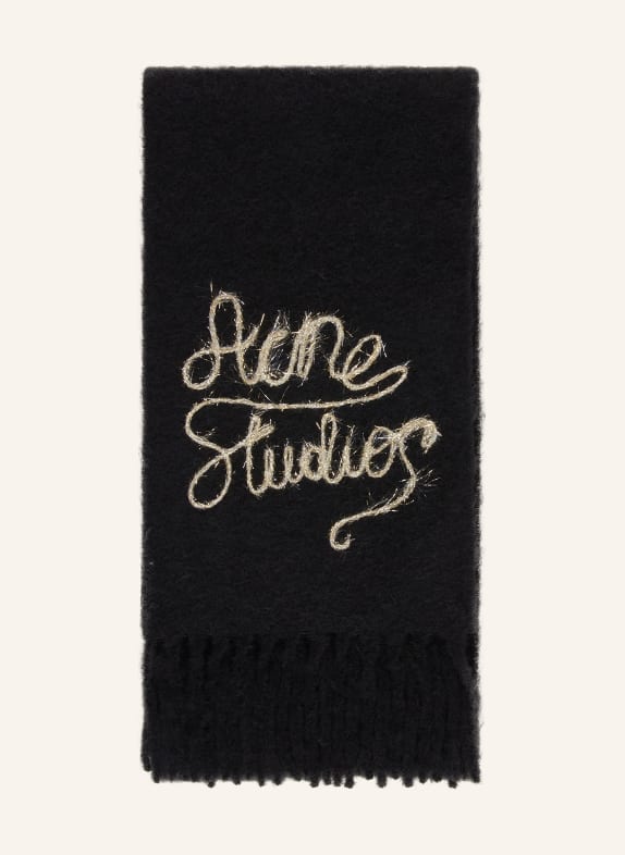 Acne Studios Schal mit Alpaka SCHWARZ