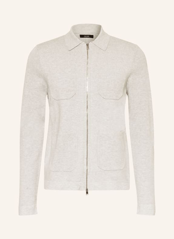 REISS Strickjacke ROBERTO HELLGRAU / SILBER
