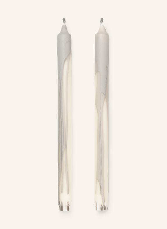 Ferm LIVING Zestaw 2 świec walcowych DRYP BIAŁY / BLADORÓŻOWY