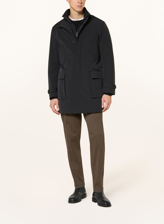 REISS Parka PLAYER met afneembare capuchon ZWART