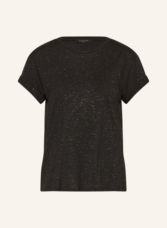ALLSAINTS T-Shirt ANNA mit Glitzergarn SCHWARZ / GOLD