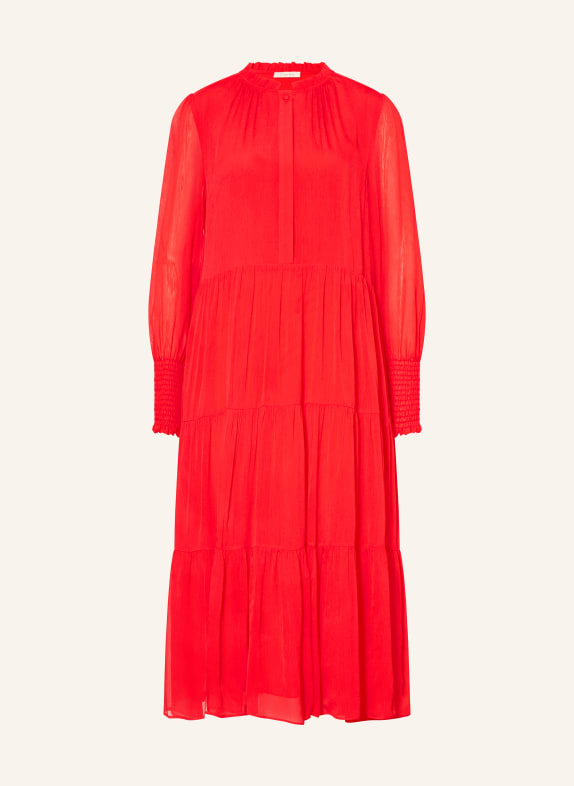 lilienfels Kleid mit Rüschen NEONROT