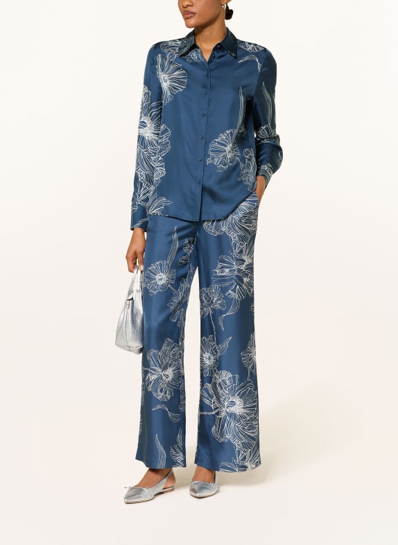 lilienfels Zijden overhemdblouse DONKERBLAUW / WIT