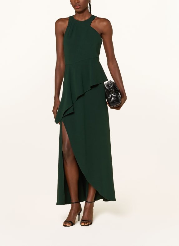 REISS Kleid GABRIELLA mit Volants DUNKELGRÜN