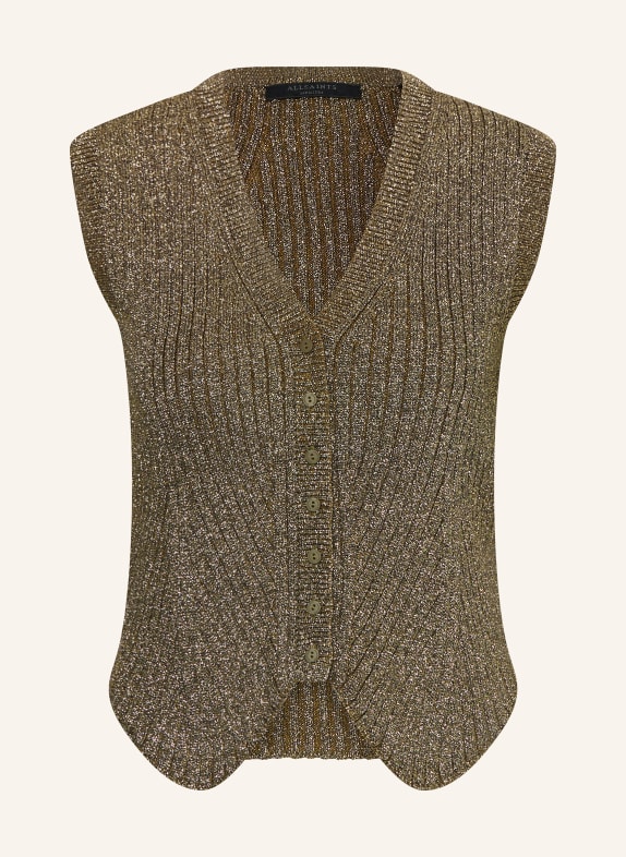 ALLSAINTS Strickweste CRUZ mt Glitzergarn GOLD