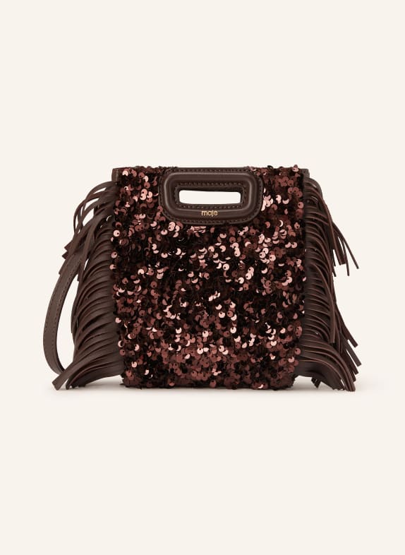 maje Handtasche mit Pailletten DUNKELBRAUN