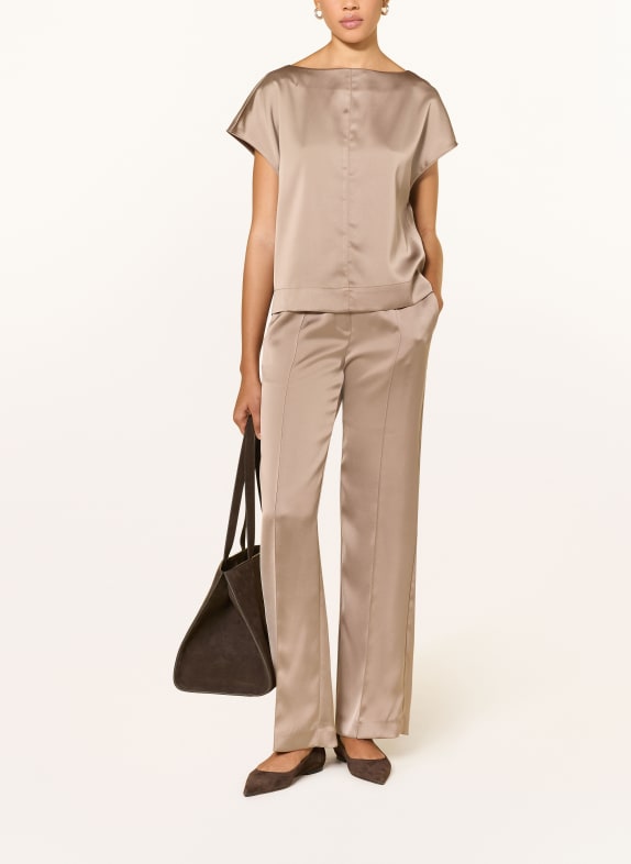 OPUS Blusenshirt FESTIVA aus Satin BRAUN