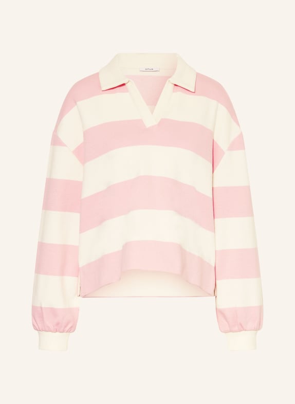 OPUS Rugby shirt GLOCKI PINK / ECRU