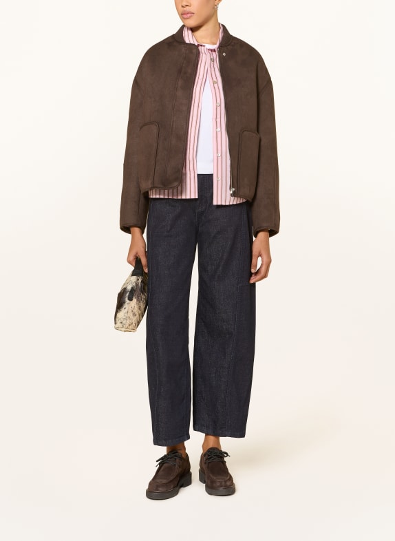 OPUS Jacke HALISSA in Lederoptik DUNKELBRAUN