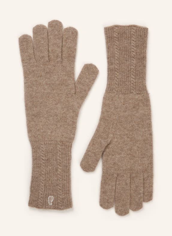 CLAUDIE PIERLOT Rękawiczki z kaszmiru BEŻOWY