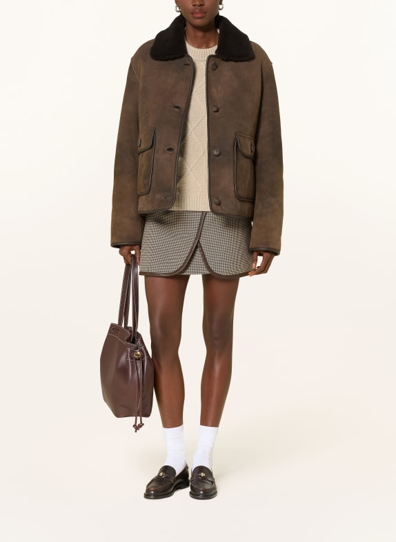 CLAUDIE PIERLOT Lederjacke BRAUN