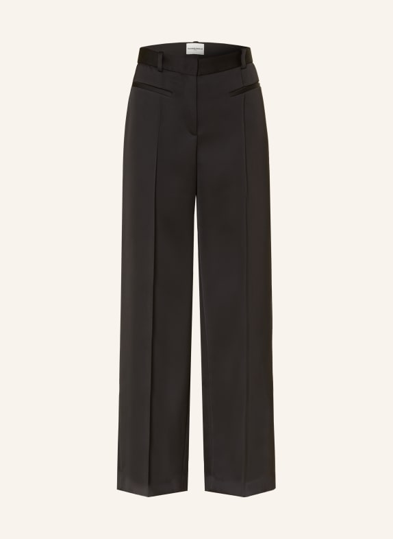 CLAUDIE PIERLOT Marlenehose aus Satin SCHWARZ