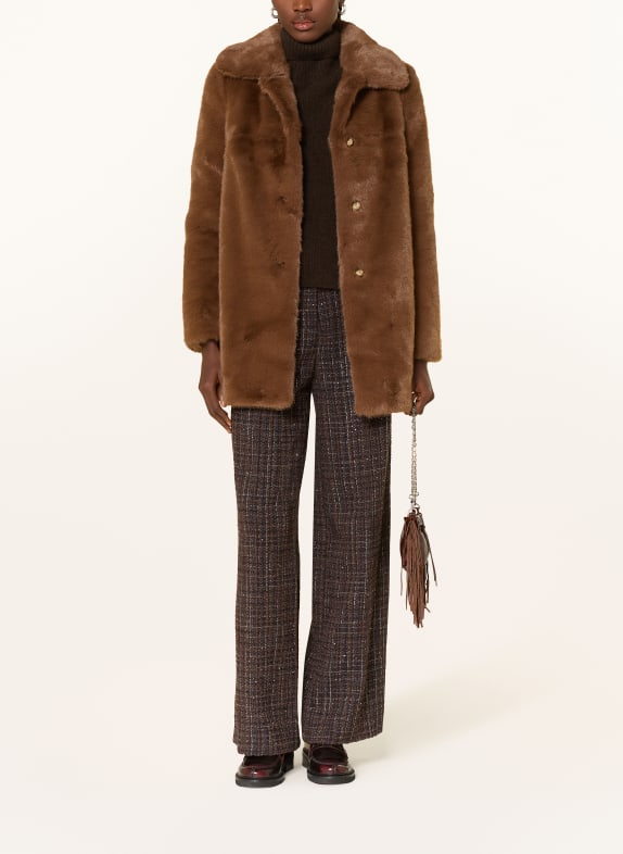 maje Kunstfell-Mantel BRAUN