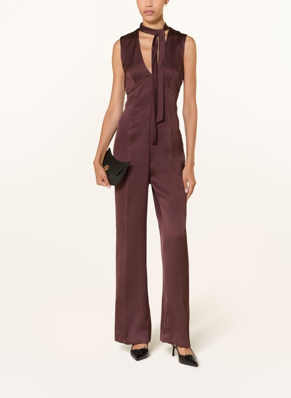 CLAUDIE PIERLOT Satin-Jumpsuit DUNKELROT