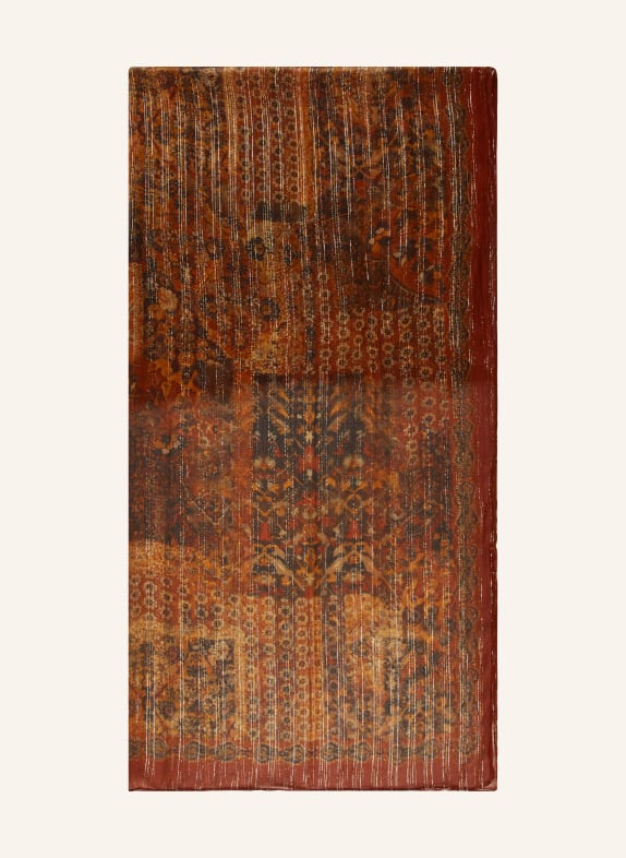 ba&sh Schal FRED mit Glitzergarn DUNKELORANGE / HELLORANGE / SCHWARZ